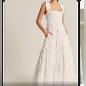 Abercrombie & Fitch Smocked Bodice Maxi Dress